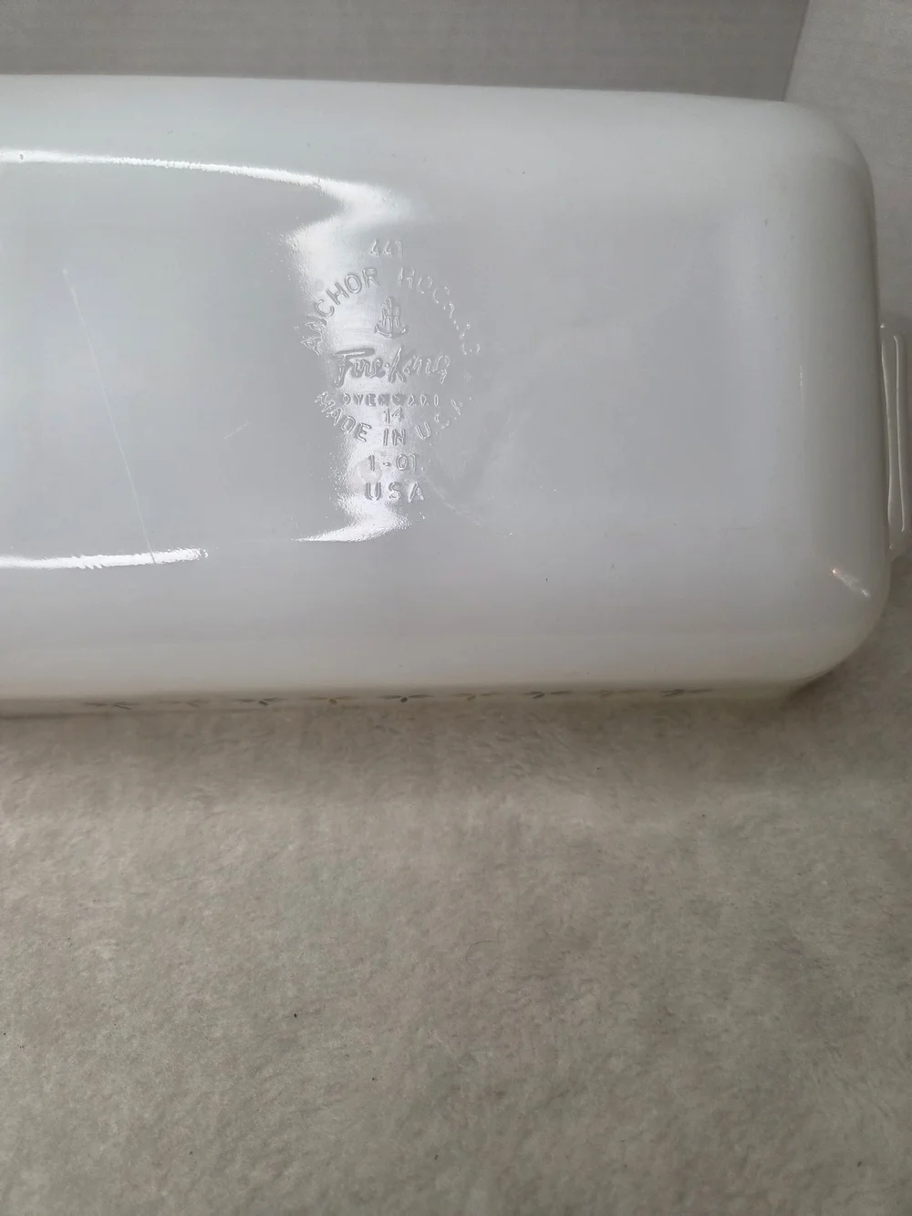 Vintage  Fire King Candle Glow 441 Rectangle Loaf Baking Casserole Dish 1 Qt.
